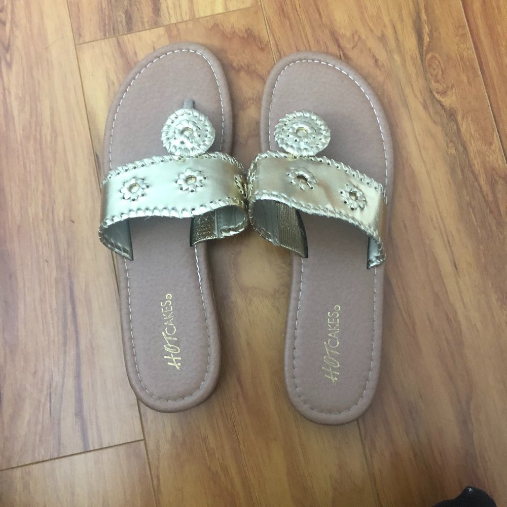 Gold Hot Cake Sandals